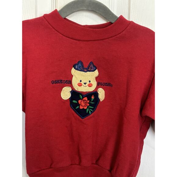 VTG 90s OshKosh B’Gosh Girl’s Holiday Teddy Bear Sweatshirt 2T Christmas - Picture 3 of 7